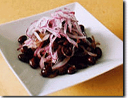 黒豆と紫豆、ねぎのマリネ